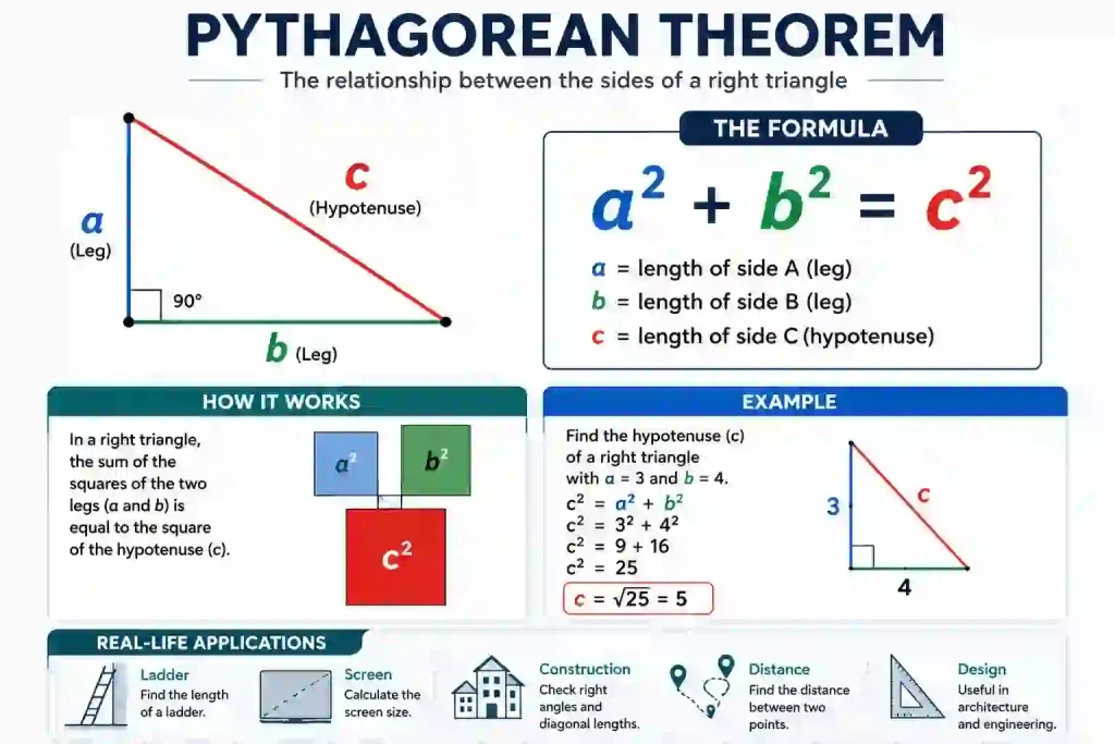 Online Pythagorean Theorem Calculator for right triangles